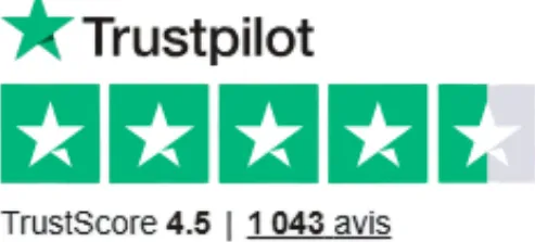 Trustpilot — TrustScore 4,5 sur 1 043 avis